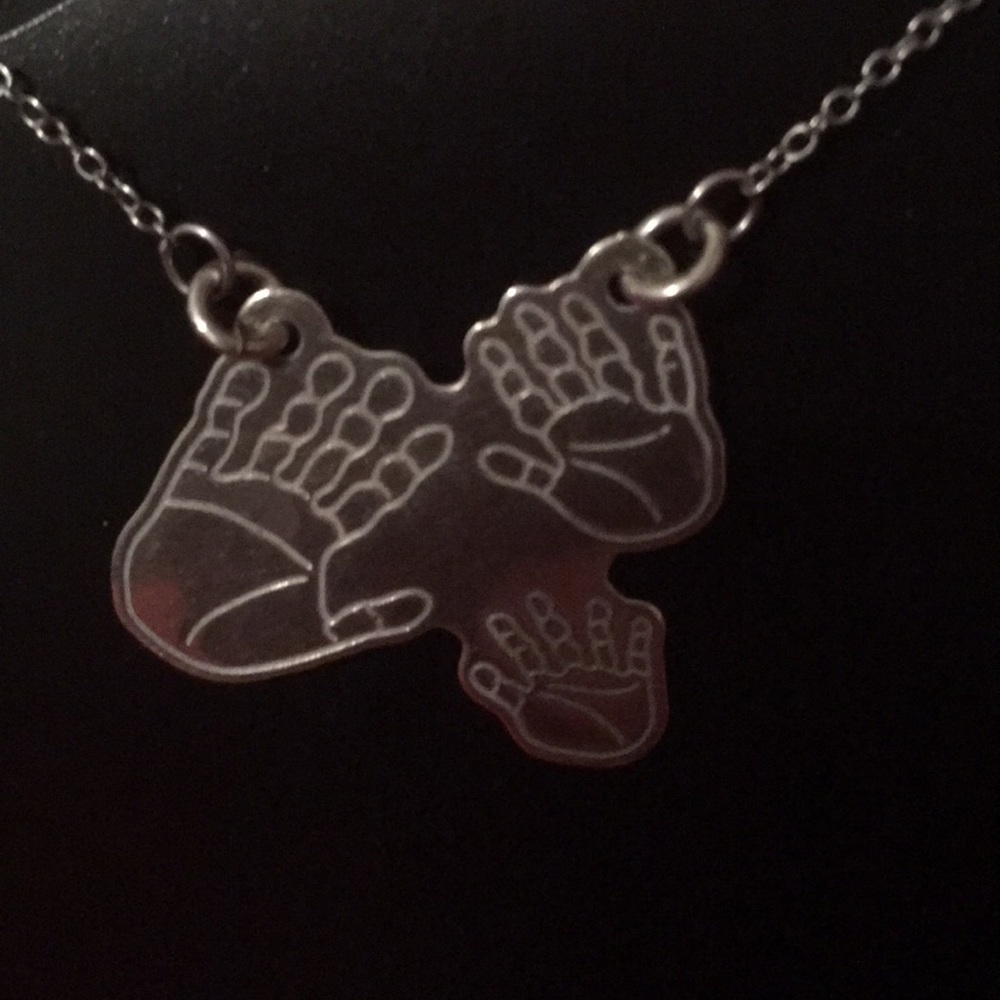 925 AFJC Sterling silver 3 hands necklace